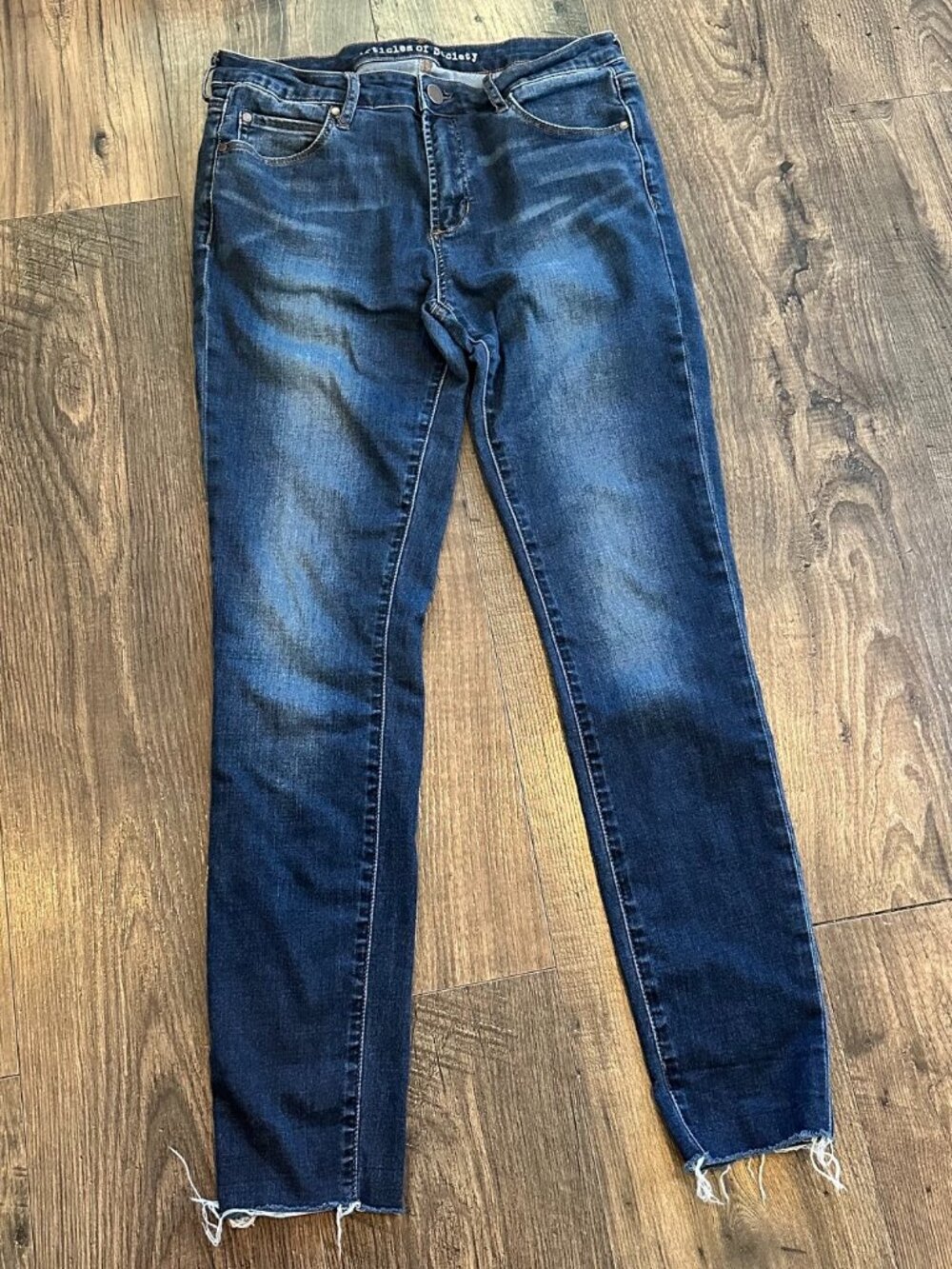 GUC Women's ARTICLES OF SOCIETY Jeans Blue Denim Skinny Leg Raw Hem, Size: 29